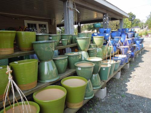 pottery pottery on shelves